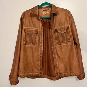 Max Studio Faux Leather Shacket